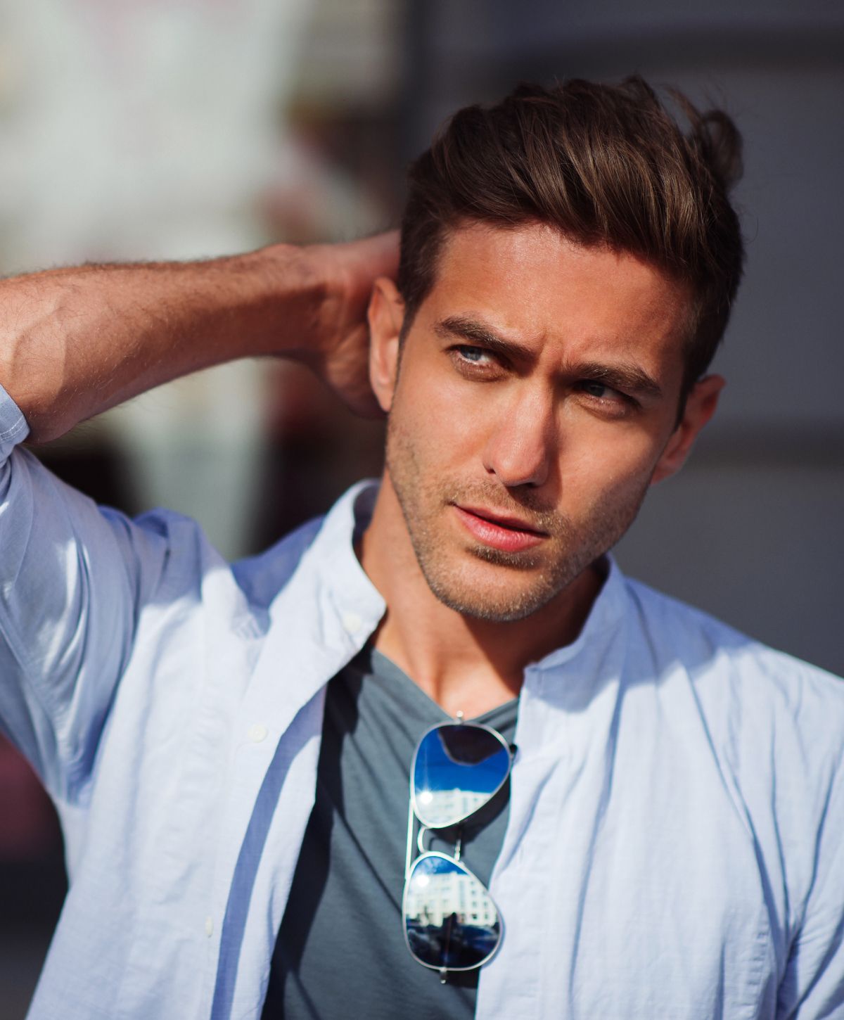 Botox for men model with brown hair